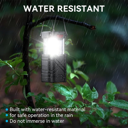 IPX5 Waterproof Camping Lantern 4 & 8 Pack – Rechargeable LED, 1200mAh Solar & USB, 3 Power Ways, Hurricane Flashlight Lantern for Emergency, Power Outage & Outdoor Camping