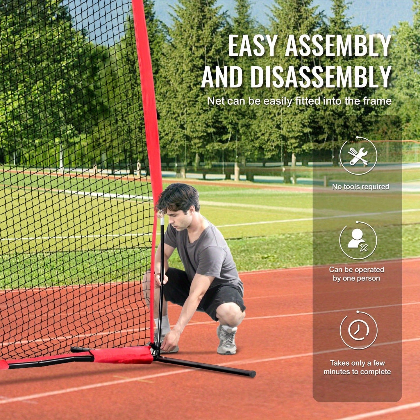 Sports Barrier Backstop Net with Carry Bag – Portable Protection Netting for Baseball Softball Lacrosse Soccer Hockey, Backyard Training Barrier Screen, Available in 7x7ft and 12x9ft