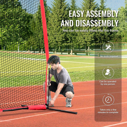 Sports Barrier Backstop Net with Carry Bag – Portable Protection Netting for Baseball Softball Lacrosse Soccer Hockey, Backyard Training Barrier Screen, Available in 7x7ft and 12x9ft