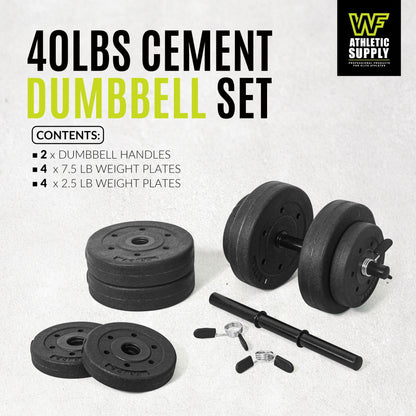 Vinyl Dumbbell Set 40LB All-Purpose with 2.5LB & 7.5LB Weights and Spring Collars for Strength Training & Home Gym Workouts