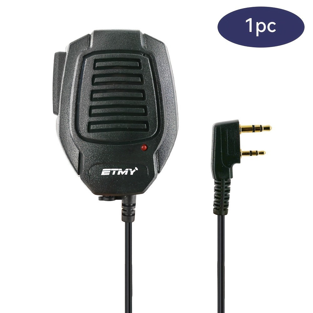 Walkie Talkie Speaker Mic 3.5mm Jack for Baofeng BF-888S UV-5R & Kenwood TK Series – Coiled Cable, 360° Rotating Clip
