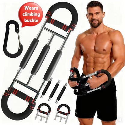 Arm Strength Trainer Three-Bar Chest Expander, Adjustable Multi-Level Resistance, Portable Detachable Forearm & Chest Workout Device for Home Gym, Strength Training & Muscle Building