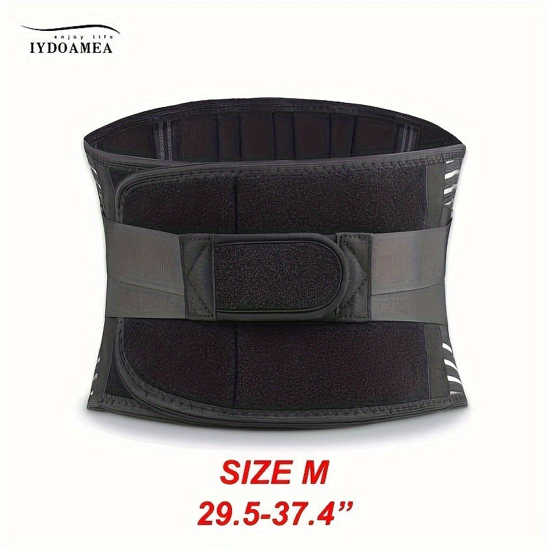 Lumbar Support Belt with 6 Stays & 16-Hole Mesh – Breathable Back Brace for Men Women, Anti-Skid Waist Support for Work, Sciatica & Lower Back Pain Relief