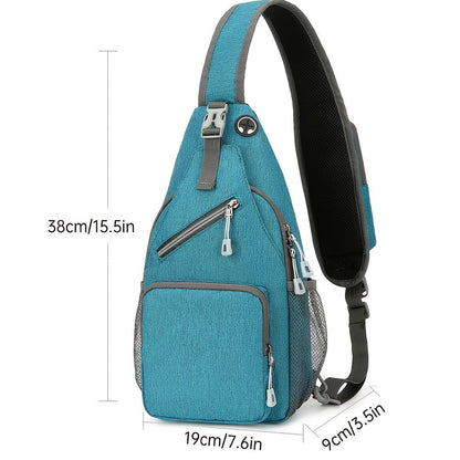 Crossbody Sling Backpack for Women Men - Lightweight Oxford Cloth Shoulder Chest Bag Daypack for Hiking Traveling Camping, Large Capacity Zipper Sling Bag with Adjustable Strap (2 Pack)