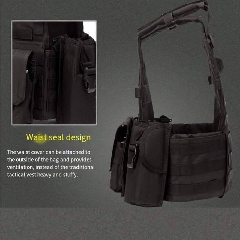 Tactical MOLLE Vest 6094 Adjustable Combat Chest Rig with Multi-Pocket System for Outdoor Hunting Training Airsoft CS Wargame Hiking Camping