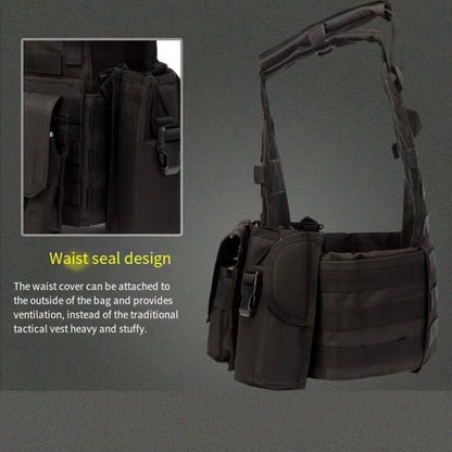 Tactical MOLLE Vest 6094 Adjustable Combat Chest Rig with Multi-Pocket System for Outdoor Hunting Training Airsoft CS Wargame Hiking Camping