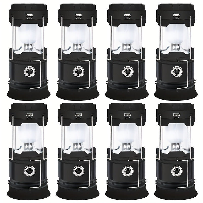 Collapsible Camping Lantern Rechargeable Bulk Set – Foldable USB LED Pendant Light for Camping, Power Outages & Emergency Survival, 4/8pcs Value Pack