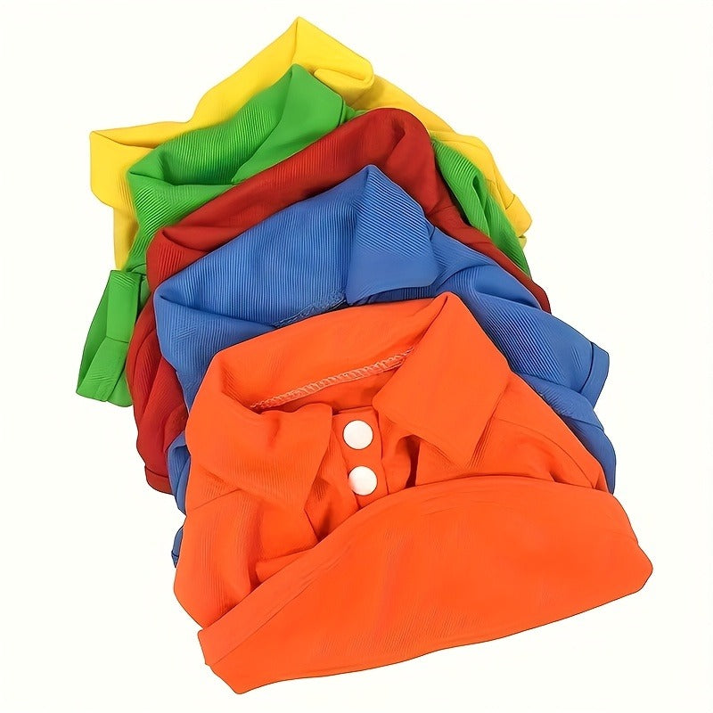 Dog Polo Shirt 6-Pack Collared T-Shirt Breathable Pullover – 100% Polyester All-Season Pet Outfit for Small Medium Dogs & Cats, Boy & Girl Puppy Kitten Apparel, Sizes XS to XL