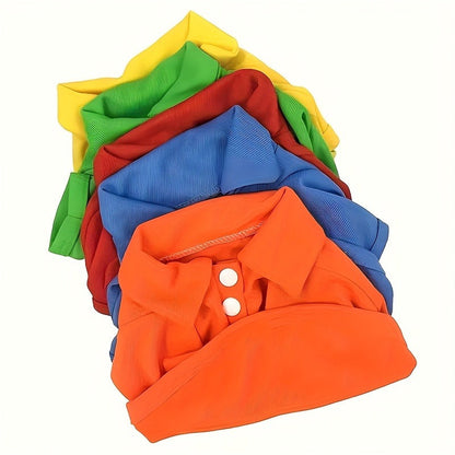 Dog Polo Shirt 6-Pack Collared T-Shirt Breathable Pullover – 100% Polyester All-Season Pet Outfit for Small Medium Dogs & Cats, Boy & Girl Puppy Kitten Apparel, Sizes XS to XL
