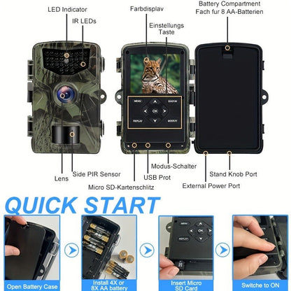 Trail Camera 48MP 4K Night Vision 0.2s Trigger 120 Degree Solar