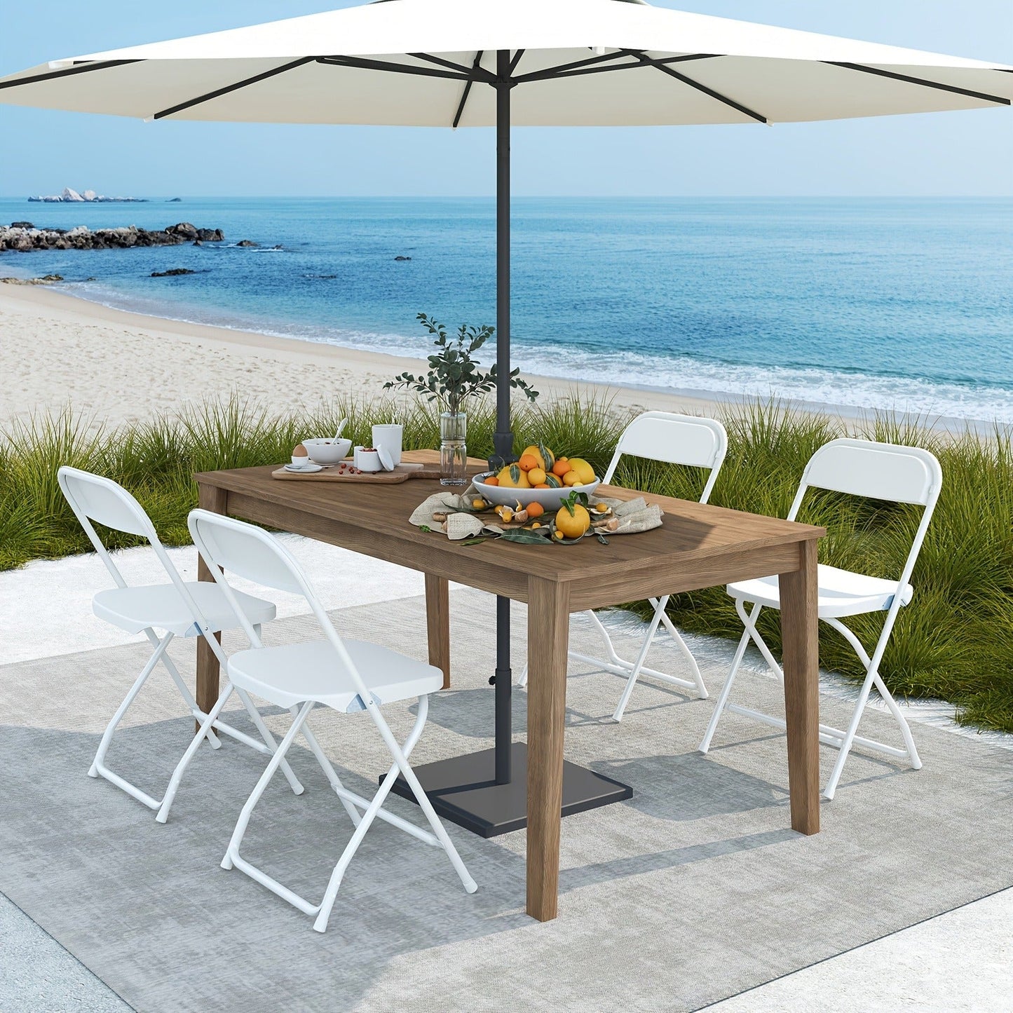 Commercial Folding Chairs Stackable – 350lb Heavy Duty Steel Frame, Weather Resistant Plastic, Indoor & Outdoor Event Seating – White or Black, 4 to 20 Pack for Weddings & Parties