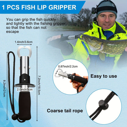 Fishing Tool Set 6pcs – Pliers, Fish Lip Gripper, Scale, Hook Remover, Saltwater & Freshwater Tackle Accessories Kit for Anglers, Durable Polycarbonate Multi-Function Fishing Gear Gift Set