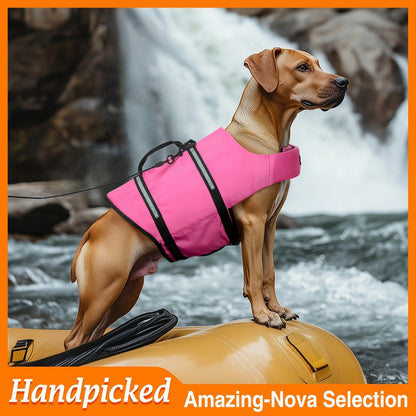 Dog Life Jacket Ripstop Swim Vest with Handle – Buoyancy Flotation Dog Life Vest for Swimming, Boating & Water Safety, Sizes XS to XL, 6 Bright Colors for Small Medium Large Dogs