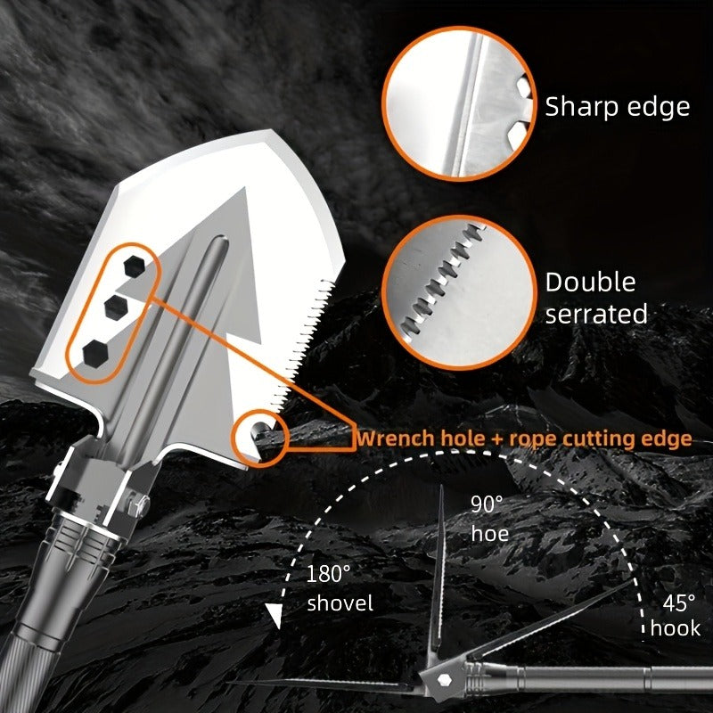 Hand-Forged Camping Axe & Shovel Set Portable Outdoor Tool Kit for Chopping Firewood Hiking Backpacking Gardening Backyard Survival Activities