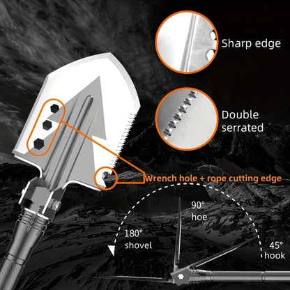 Hand-Forged Camping Axe & Shovel Set Portable Outdoor Tool Kit for Chopping Firewood Hiking Backpacking Gardening Backyard Survival Activities