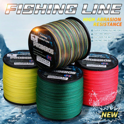 Braided Fishing Line 4 Strand 500M/547Yds - Abrasion Resistant Zero Stretch Superline 6LB-80LB, Multi-Color, Gray/Green/Camo