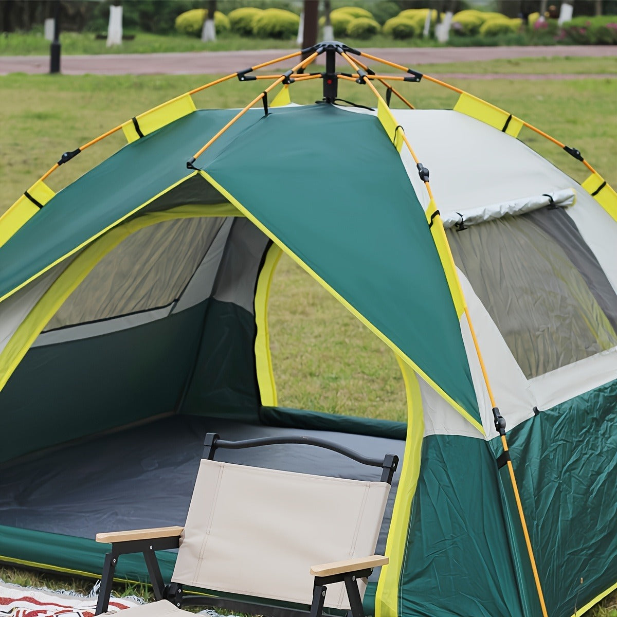 Automatic Pop-Up Camping Tent 4 Person UV Protection Insect Net Sunshade Waterproof Instant Setup Beach Park Outdoor Family Tent