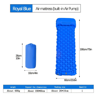 Camping Sleeping Pad Inflatable & Self-Inflating – Ultralight TPU Nylon Mat with Built-In Pump, Single & Double Size for Backpacking, Hiking, Travel