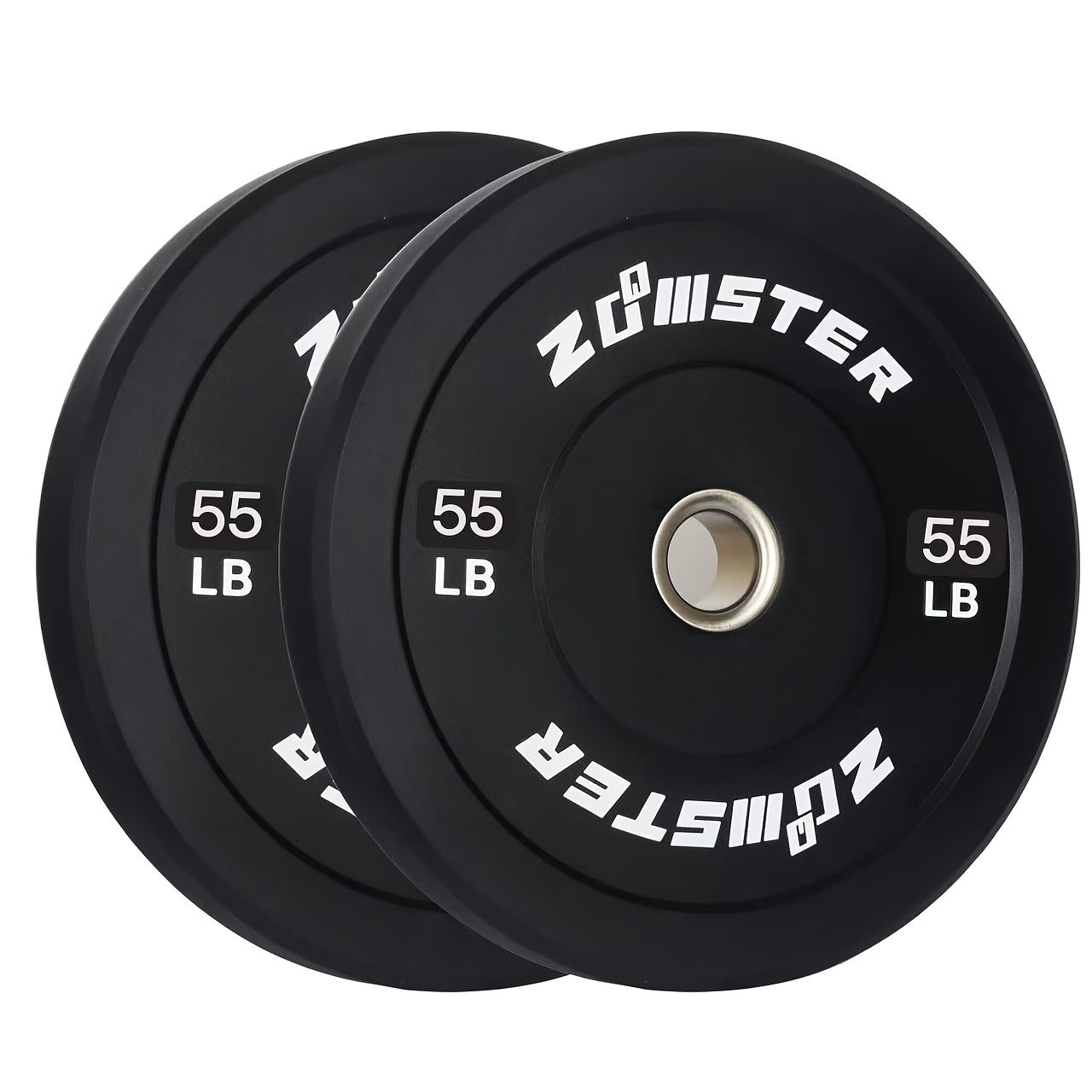 Rubber Bumper Weight Plates Olympic 2-Inch Steel Insert for Strength Training, Weightlifting & Home Gym – 35LB/55LB Pair