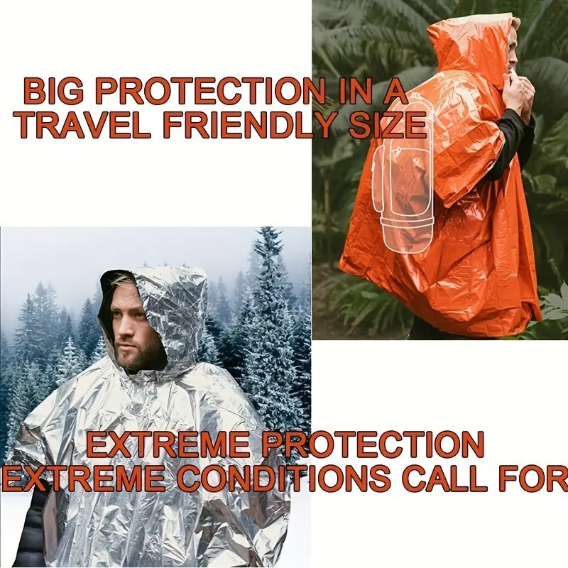 Emergency Rain Poncho 4 Pack & 14 Pack – Retains 90% Body Heat, Reusable Waterproof Raincoat for Men Women Adults, Camping Hiking Survival Kit Gear