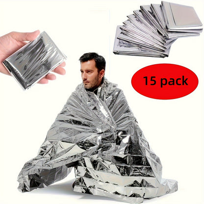 Emergency Mylar Thermal Blanket 52"x82" Reflective Foil Survival Blanket for Camping Hiking Outdoor First Aid Kit Weather Protection Ground Cover