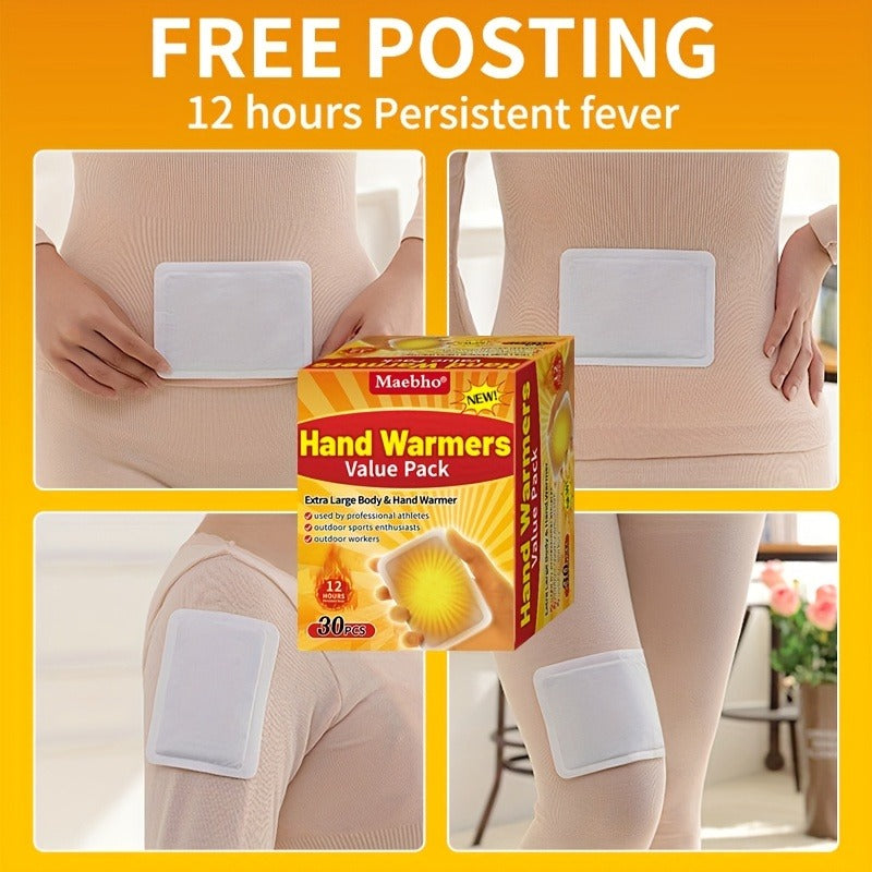 Heat Patches Self-Heating Body Warmers – No Battery Needed, Iron-Based Air-Activated Warming Pads for Back, Neck & Body, Long-Lasting Heat for Winter Sports, Outdoor Activities & Cold Weather Relief