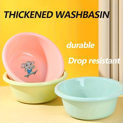 Plastic Wash Basin 12 Quart Stackable Round Tub - Portable Household Washing Bowl for Kitchen, Camping, Face Washing, Fruit & Vegetable Cleaning, Dish Washing & Bottle Rinsing, 4 Colors, Small to Oversized
