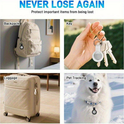 Wireless Smart Item Tracker Tags 2 Pack – Bluetooth Item Finder Compatible with Find My App (iOS), Replaceable Battery, Silicone Case Included, Lightweight Compact Locator for Keys, Luggage, Bags, Wallets & Pets