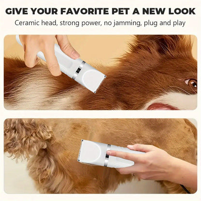 Pet Hair Clipper 4-in-1 Cordless Grooming Kit with Nail Trimmer Limit Combs USB Rechargeable for Dogs Cats Small Animals Thick Coat