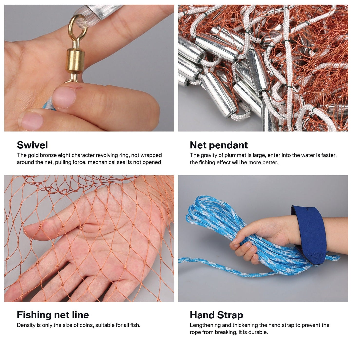 Saltwater Casting Net Set with Fish Basket – 12-Foot Diameter, 0.12" Mesh, Heavy-Duty Zinc-Plated Lead Sinkers for Rapid Sinking – American-Style Fishing Net Ideal for Pier, Beach & Surf Fishing