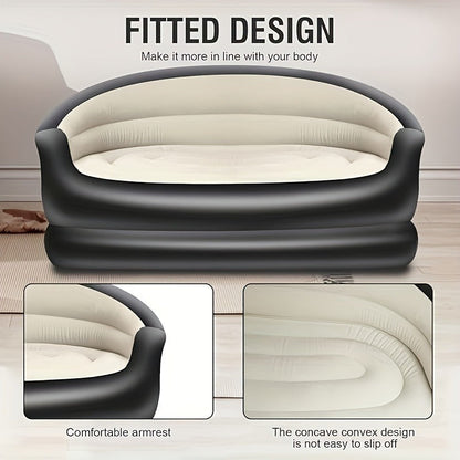 Inflatable Sofa Portable Air Cushion Bed – Lightweight Foldable Lazy Couch for Outdoor Camping, Hiking, Beach, Backyard & Indoor Home Use, Quick Inflate Lounger Chair, Single Person Air Sofa