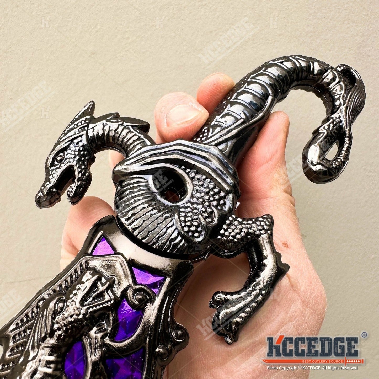Medieval Fantasy Fixed Blade Knife with Scabbard – 9" Dragon Cosplay Collectible Dagger, 440 Stainless Steel, Historical Replica for Display & Medieval Fair Props
