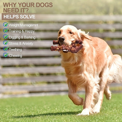Dog Chew Toy Durable Rubber Beef Flavor Chew Stick for Medium & Large Dogs – Indestructible Teething Toy with Unbreakable Joints, Safe for Aggressive Chewers, Promotes Healthy Gums & Dental Hygiene