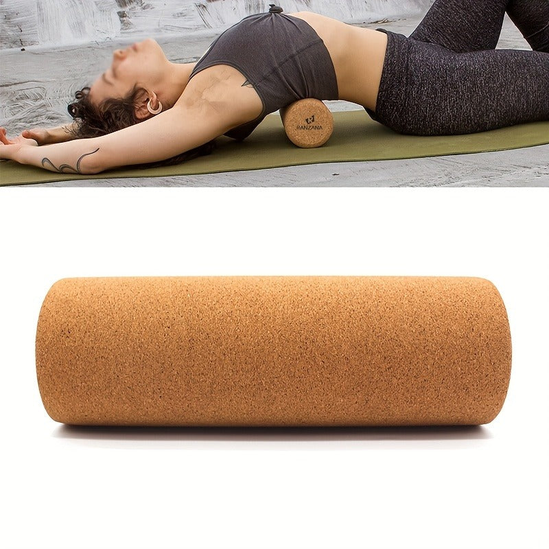 Cork Yoga Roller High-Density Foam Roller for Muscle Massage – 11.81 Inch Textured Surface for Neck & Back Pain Relief, Flexibility & Relaxation, Portable for Adults Men & Women