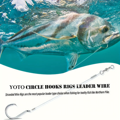 Circle Hooks 50pcs – Octopus Offset Steel Fishing Hooks for Catfish, Bass, Saltwater & Freshwater, Size 1/0 to 7/0