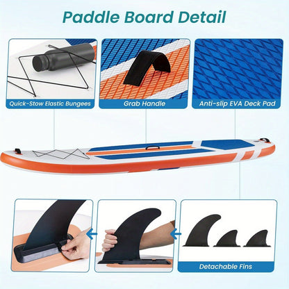 Ultralight Inflatable SUP Board Wide Stable Design Non-Slip EVA Deck Portable Quick-Dry All-Season Performance for All Skill Levels Beginners Adults