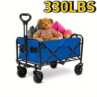 Heavy-Duty Folding Utility Cart 450LBS Iron Frame 800D Oxford No Assembly