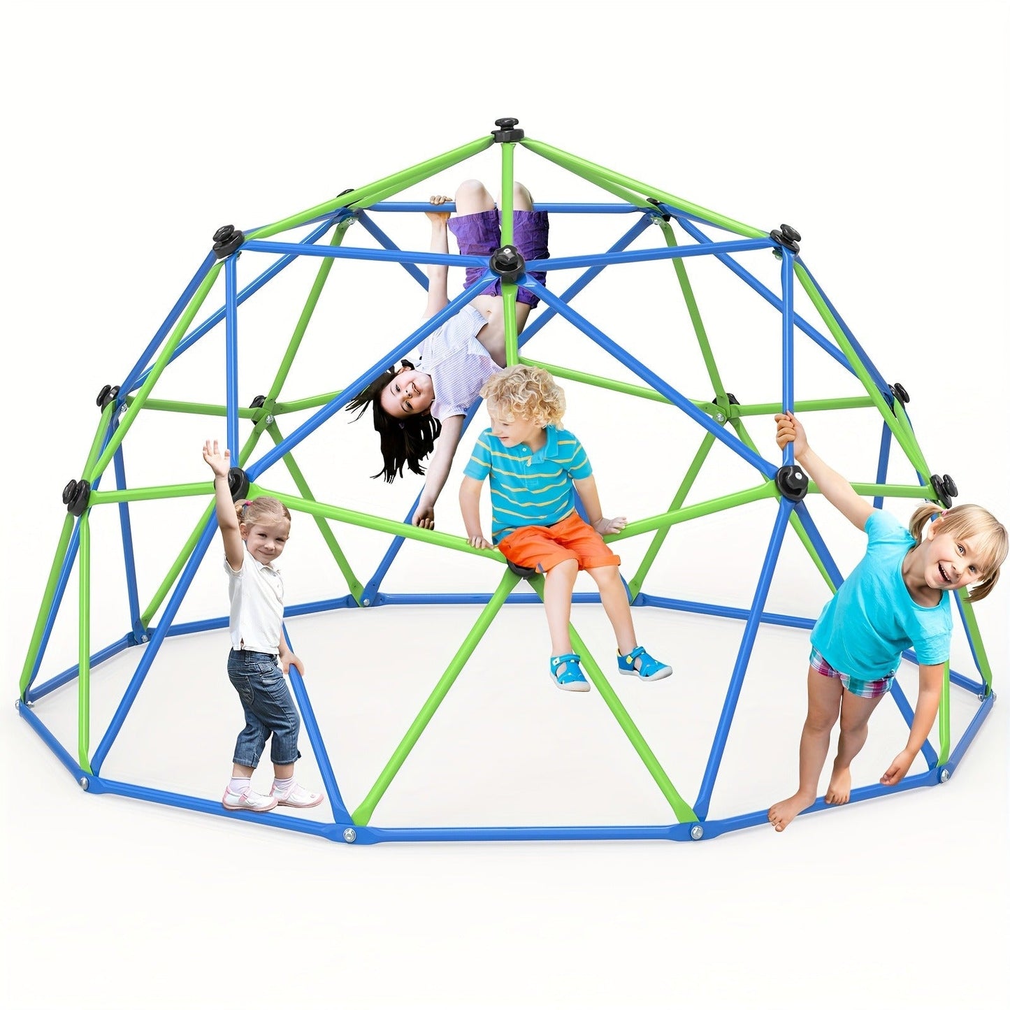 10FT Kids Climbing Dome with Hammock Swing Disc Swing Backyard Jungle Gym Steel Frame Outdoor Play Equipment 1000 LBS Capacity Gift for Boys Girls Ages 3-10