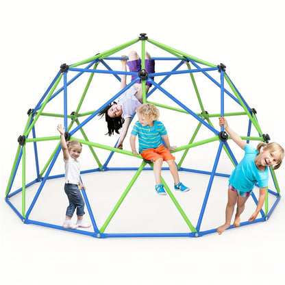 10FT Kids Climbing Dome with Hammock Swing Disc Swing Backyard Jungle Gym Steel Frame Outdoor Play Equipment 1000 LBS Capacity Gift for Boys Girls Ages 3-10