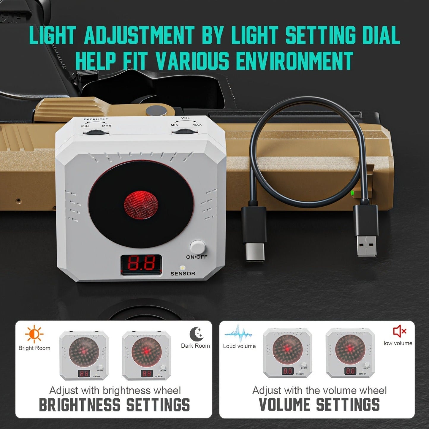 Rechargeable Laser Dry Fire Training Target Set 4 Difficulty Levels