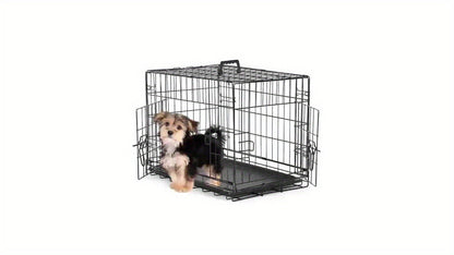 Folding Metal Dog Crate with Divider & Removable Tray – 36 Inch Portable Reinforced Kennel for Indoor & Outdoor Use