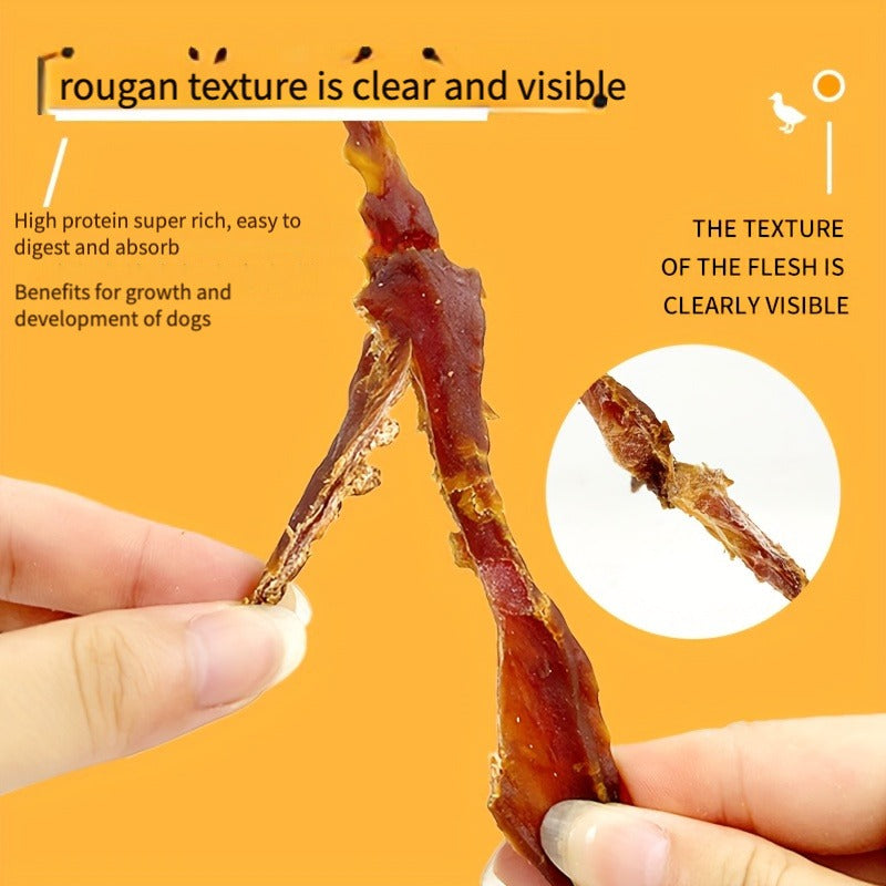 Dog Jerky Treats Chicken & Duck - High Protein Low Fat Natural Training Reward Snacks for Small Medium Large Dogs Easily Digestible