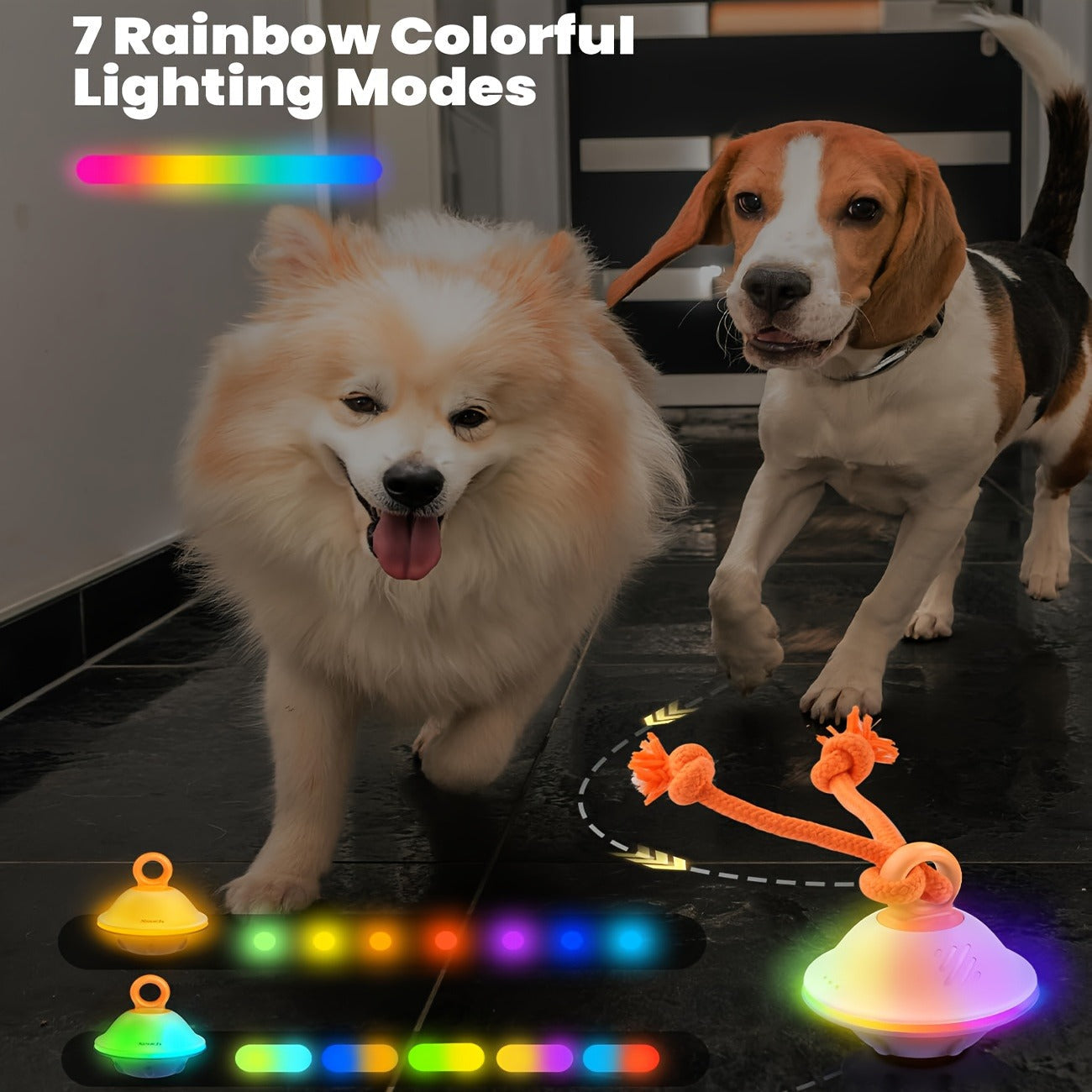 Automatic Rolling Dog Ball Toy with Rope - Motion-Activated Wicked Ball with Voice Recording, Interactive Self-Moving Stimulation Toy for Small Medium Dogs, Relieves Boredom & Anxiety