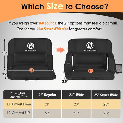 Heated Stadium Seat with Massage, 3-Level Heat & 6 Modes