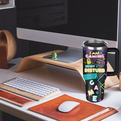 Gamer Tumbler 40oz with Lid & Straw - Insulated Gaming Cup Gift for Men, Boys & Teen Gamers - Double Wall Vacuum Tumbler for Hot & Cold Drinks, Cool Gaming Birthday Gift