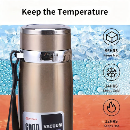 Insulated Water Bottle 1000ml 316 Stainless Steel – Double Wall Vacuum Flask with Leak-Proof Lid, Wide Mouth, Keeps Drinks Hot & Cold All Day for Camping, Hiking & Travel