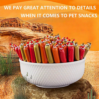 Grain-Free Dog Sausage Treats – Chicken Flavor Ham Sticks, Soft & Easy-Digest Dental Chew Snacks for Puppies & Adult Dogs, No Additives, All Breeds (16-Pack or 32-Pack)