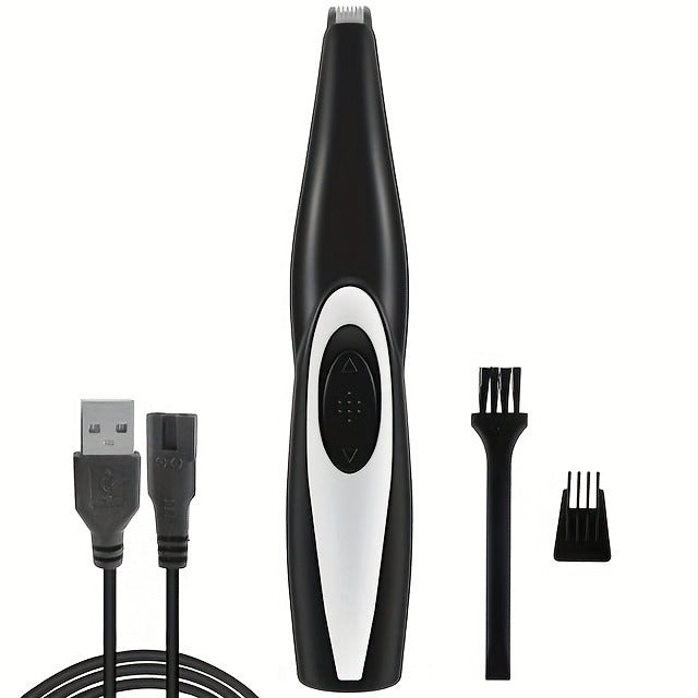 Pet Detail Trimmer Cordless USB Rechargeable - Ceramic Blade Precision Clipper for Dogs Cats Face Paws Ears Eyes Tail, Quiet Low Noise Mini Grooming Tool for Small Areas, Includes Brush & Lubricant