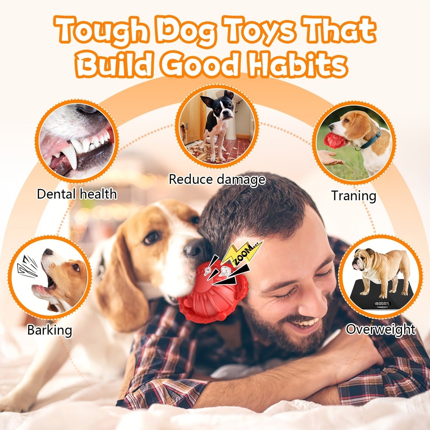 Durable Bite-Resistant Dog Ball – Audible Squeaky Floating Rubber Toy for Small, Medium & Large Dogs | Outdoor & Pool Use