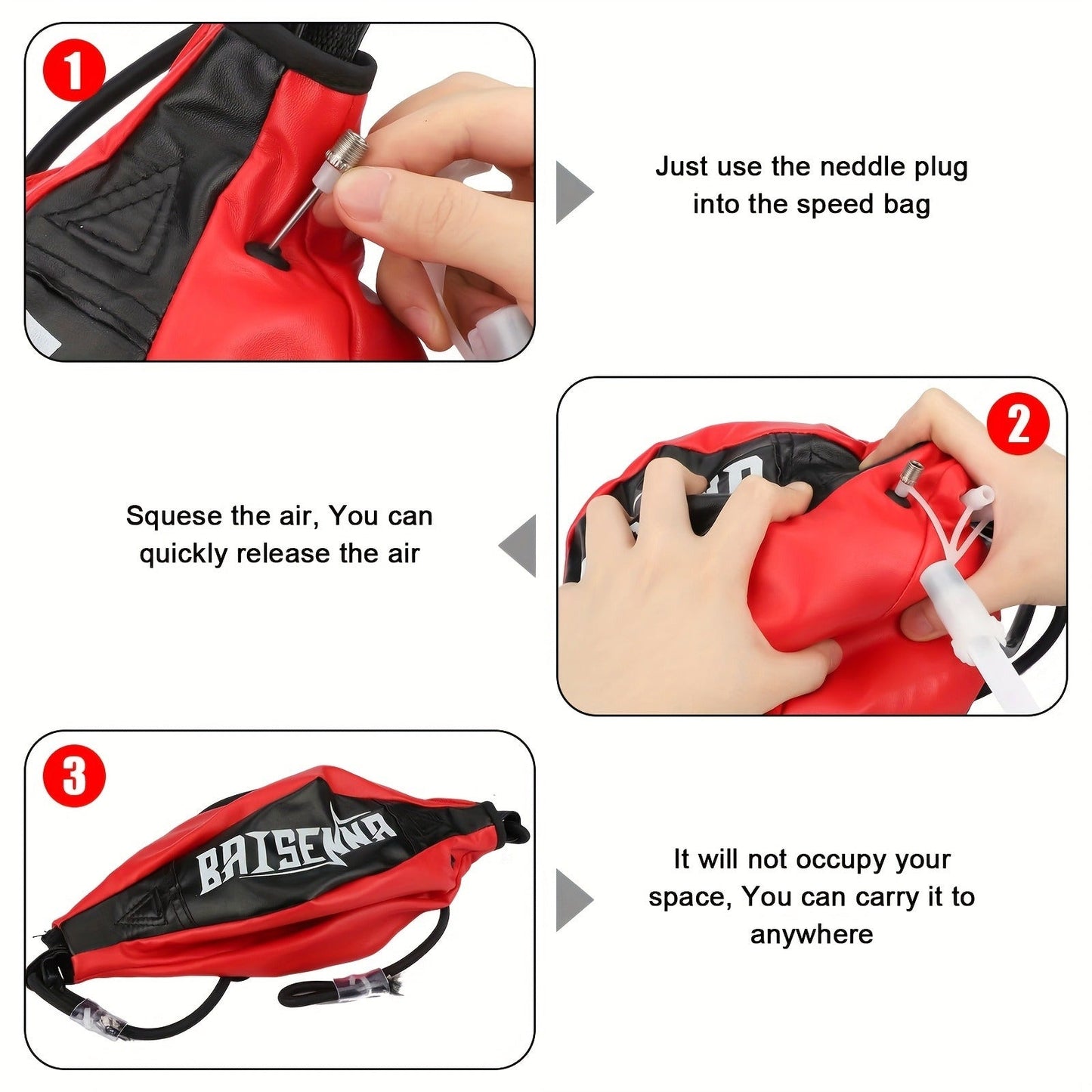 Boxing Speed Ball – PU Leather Reflex Punching Ball for Home Training, Adjustable Bungee, Portable & Easy Install